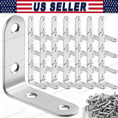 L Bracket Corner Brace 90 Degree Brackets Fastener Heavy Duty Stainless Steel US • $6.75