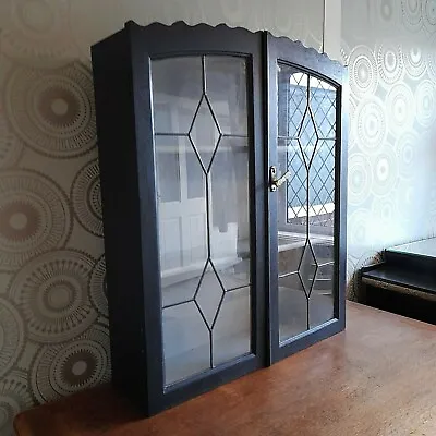  Outstanding Art Deco 1920's Leaded Glass CocktailGin Drinks Display Cabinet  • £150