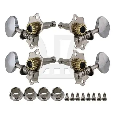 $18.08 • Buy Chrome Tuning Pegs Machine Heads Tuners For Ukulele 4 String Guitar 2R2L