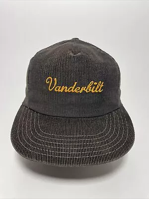 Vintage Vanderbilt University Commodores Hat Cap SnapBack Brown Corduroy NCAA • $29.97