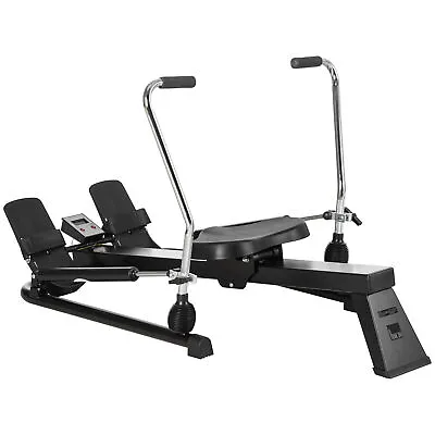 £89.99 • Buy HOMCOM Rowing Machine, Rower With Adjustable Resistances And Digital Monitor