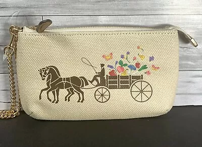 Coach Large Wristlet 19  Dreamy Veggie Print Horse & Carriage Canvas C8725 New • $163.53