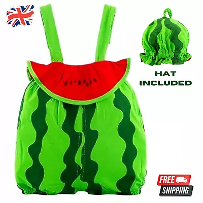 Fancy Dress For Babies Watermelon Costume For Boys Girls 6-24M Romper + Hat • £7.99