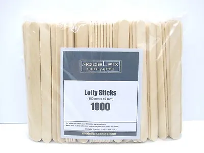 Modelfix Scenics 1000 Long Wooden Lolly Sticks 150mm X 10mm For Model Making • £48.99