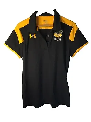 London Wasps Women's Ladies Rugby Shirt Under Armour T Shirt Size 16  - VGC • £10