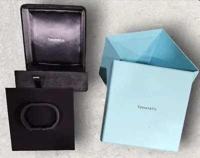 XL Tiffany & Co Empty Black Suede Velvet Presentation Cuff Watch Bangle Gift Box • $150.76