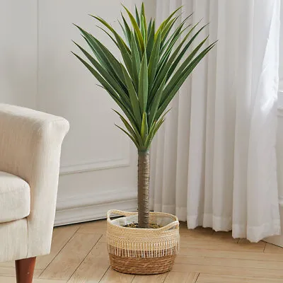 Large Sisal Potted Artificial Yucca Tree Fake Plant Home Office Indoor Garden UK • £35.95