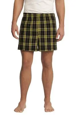 District - Young Mens Flannel Plaid Boxer - Gold - Medium • $13.95