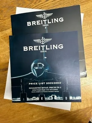 £19.95 • Buy Vintage Breitling Watch Catalogue; 2003/2004 With Price List; Perfect