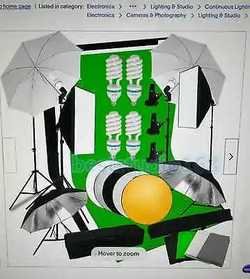 Photo Studio Softbox Umbrella Lighting Kit Background Support Stand 4 Backdrop • £75