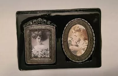 NIB Vintage Set Of 2 Heirloom Mini Pewter Picture Frames Easel Backs  • $15.95