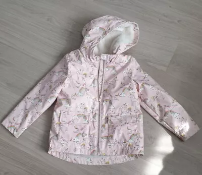 Girls Marks & Spencer Pink Unicorn Raincoat Age 5-6 Years • £20