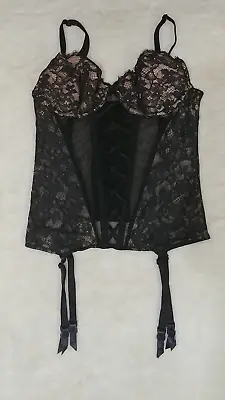 Vintage Victoria’s Secret Lace Bustier Corset Black Small • $14.99