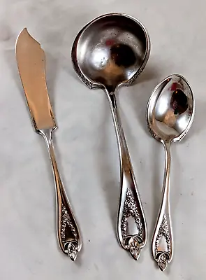 Vintage1847 Rogers Bros XS Triple Silverplate Gravy LadleButter Knife&Spoon • $24.99