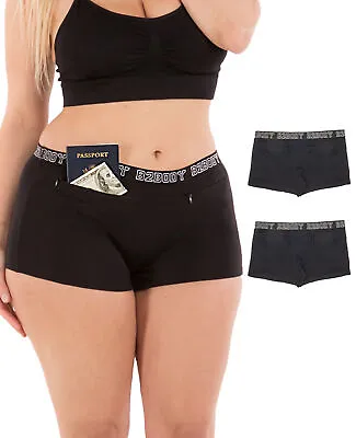 $16.99 • Buy B2BODY Pocket Stash Cotton Boyshorts Underwear For Women 2 Pack Panties S-4XL