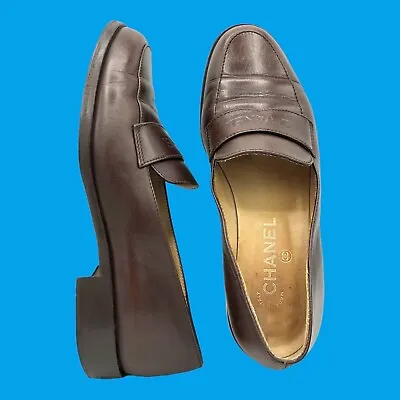 Vintage CHANEL Loafers Brown Size 38 • $450