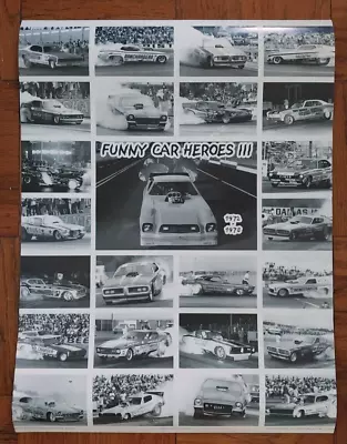 Funny Car Heroes III Poster NHRA Drag Racing 18  X 24  Bob McClurg Photographs • $34.99