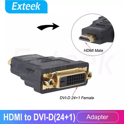 $3.57 • Buy 24+1 DVI DVI-D Female To HDMI Male Plug Converter Socket Adapter For HDTV