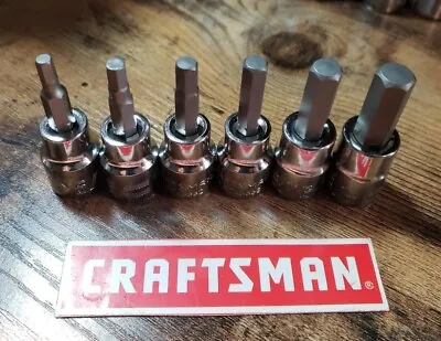 CRAFTSMAN  6pc 3/8 SAE Hex Allen Key Bit Ratchet Wrench Socket Set • $13.98