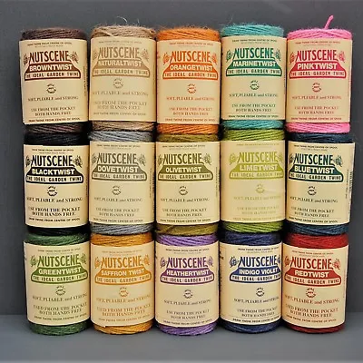 NUTSCENE SPOOL OF TWINE 110m Coloured Jute String 3-Ply Thick Craft Gift Garden • £9.95
