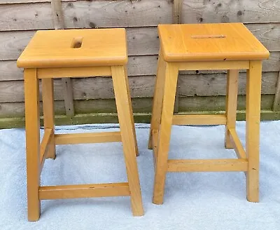 Vintage Lab Stools. Wood. Cafe Bar Restaurant Upcycle • £38