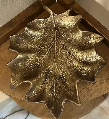 Vintage Solid Brass Maple Leaf 1950's Trinket Dish-marked On Bottom!   • $17.99