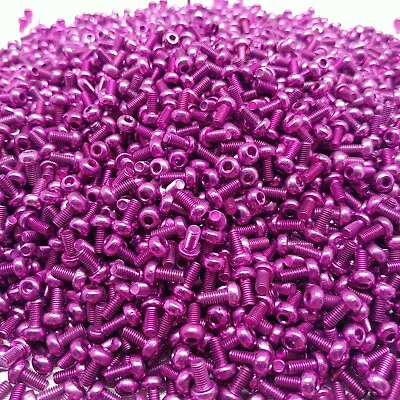 M3 X 6/8/10mm Screws - 7075-T651 Aluminum Alloy Colored Purple - ( 10 Pcs Ea.) • $4.99