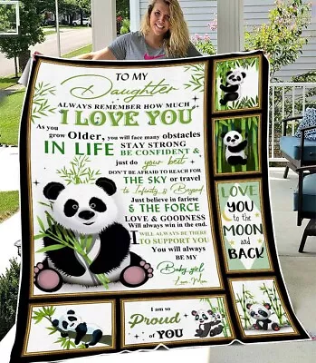 Panda Blanket To My Daughter I Love You Fleece Blanket Birthday Gift From Mom • $70.99