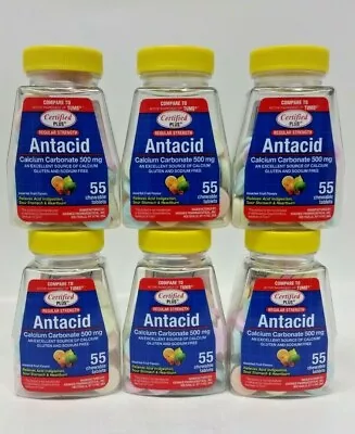 ( Lot 6 Or 12 ) Bottles Chewable Antacid W/ Calcium 55 Ct. Each Bottle SEALED • $47.99
