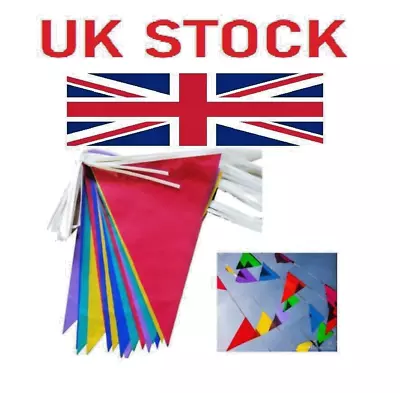 33ft/10m PVC MultiColour Bunting Union Jack Flag Decorations Banner Garden Party • £2.99