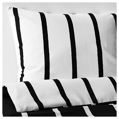 Ikea Tuvbracka King Size Duvet Cover & 4 Pillowcases Black/white 202.615.72 • £37.50