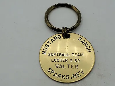 Vintage MUSTANG RANCH Sparks NV Softball Team Locker #69 Walter FOB Keychain K8 • $12.71