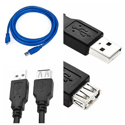 Extension Data Cable USB 3.0 2.0 A Male Female Plug PC Laptop Mouse Keyboard Lot • £3.20