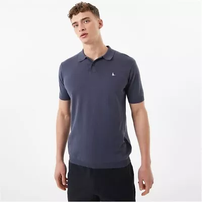 Jack Wills Mens Knitted Polo Shirt Top Short Sleeve Collared Buttons • £25
