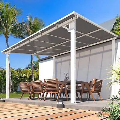 AECOJOY Wall Mounted Gazebos Pergola On Clearance，Outdoor Lean To Gazebo Awnings • $619.98