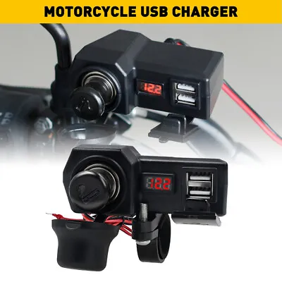 12V Motorcycle ATV Car Cigarette Lighter Power Plug Socket USB GPS Phone Charger • $13.99