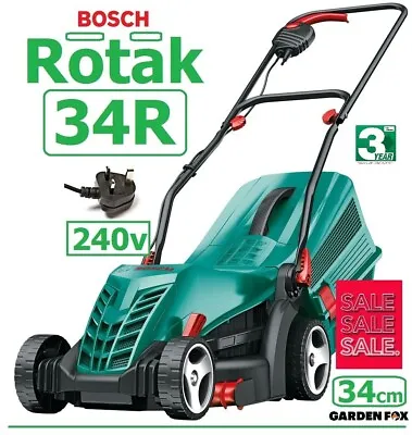 Bosch Rotak 34R Electric Rotary Mower 06008A6172 3165140746472 ZTM • £113.49