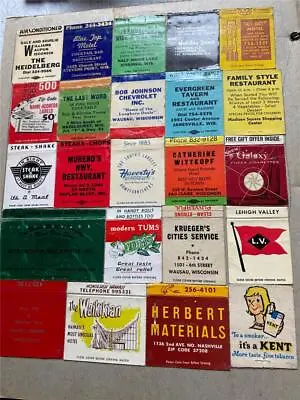 26 2-Sided Pages Of Matchbook Snippettes Album Mostly Wisconsin Approx 1297 • $149.99