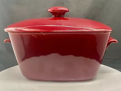 BEAUTY VTG SWEDEN RORSTRAND GRATINA OVENWARE CERAMIC CASSEROLE 9  CARDINAL V/g • $64.90