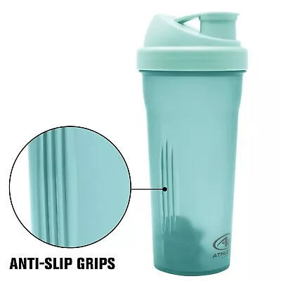 Athletic Works 24oz Aqua Protein Drink Shaker Bottle W/Mixing Ball NEW • $5