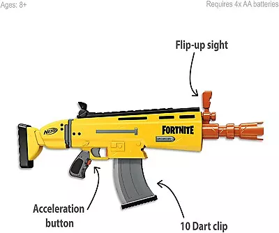 Nerf Fortnite AR-L Scar Elite Blaster Motorized Blaster Ages 8+ • $119.99