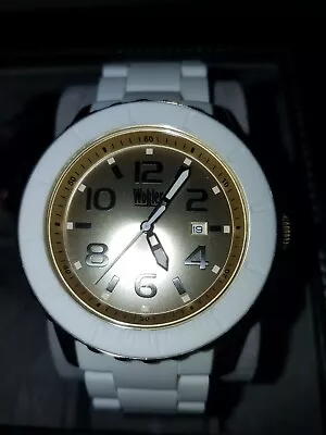 White And Gold Wohler Silicone And MetalWatch  • $80