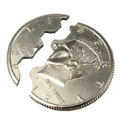 £3.12 • Buy 2X Magic Close-Up Street Trick Bites Coin Bite And Restored Half Dollar DSZ8