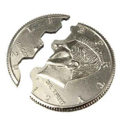 2X Magic Close-Up Street Trick Bites Coin Bite And Restored Half Dollar D*TM • £3.58