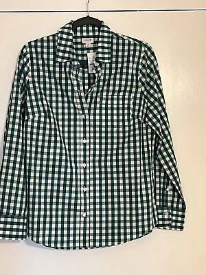 J. Crew Gingham Lightweight Cotton Shirt In Signature Fit Green Size M • $19.99