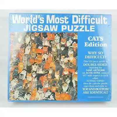 World's Most Difficult Jigsaw Puzzle CATS Edition 529 Piece Double-Sided 1991 • $22.50