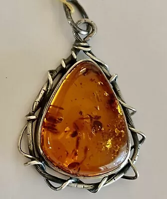 Genuine Baltic Amber Vintage Pendant Handmade • $32