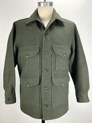 Vintage Filson Style 11o Mackinaw Wool Cruiser Jacket Coat Mens 38 Forest Green • $499.99