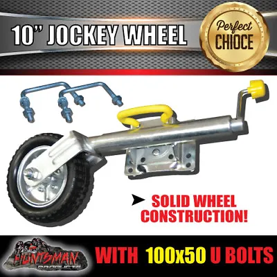 10  Swing Up Jockey Wheel & 100x50mm U Bolts Boat Caravan Trailer Greasable • $92