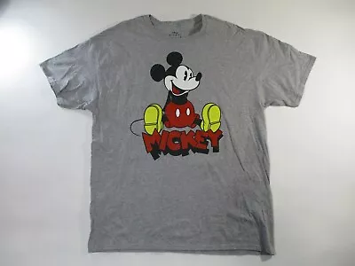 Mickey Mouse Disney Shirt Mens Extra Large (46-48) Heathered Gray T-Shirt XL • $12.98